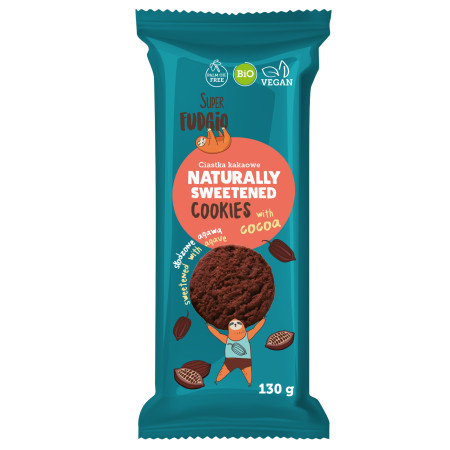 Biscuiti cu agave si cacao bio 130g Super Fudgio Biscuiti cu agave si cacao bio 130g Super Fudgio