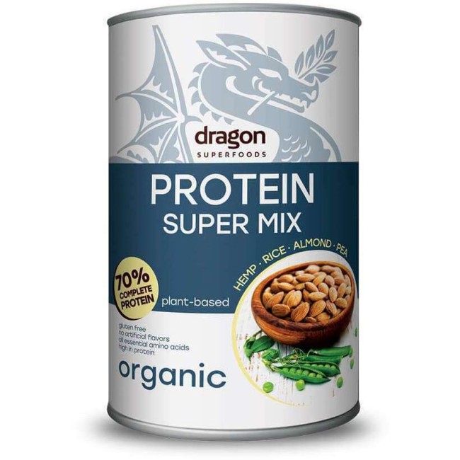 Shake proteic super mix bio 500g Dragon Superfoods 70% proteine