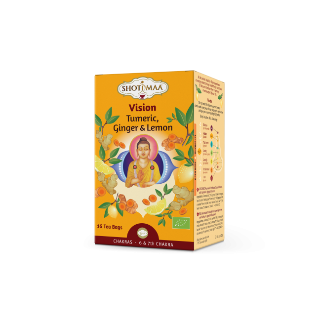 Ceai Shotimaa Chakras - Vision - turmeric, ghimbir si lamaie bio 16dz