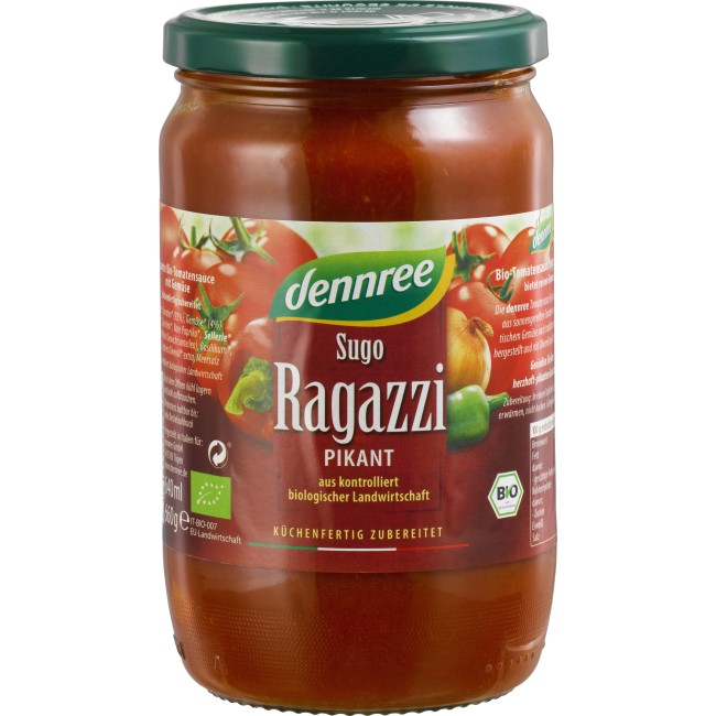 Sos de rosii picant Sugo Ragazzi bio 660g Dennree