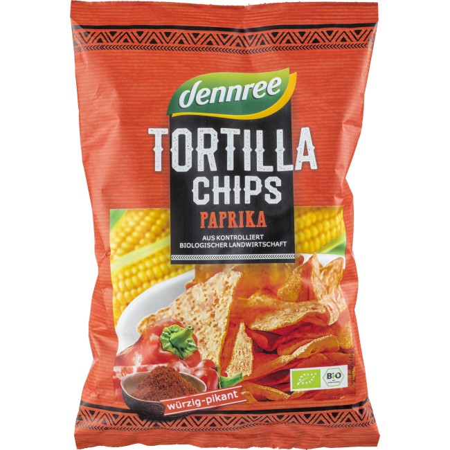 Tortilla chips cu paprika bio 125g Dennree