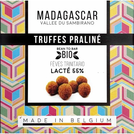 Trufe de ciocolata belgiana cu praline, artizanale, Madagascar, eco 75g, Millesime Trufe de ciocolata belgiana cu praline, artizanale, Madagascar, eco 75g, Millesime