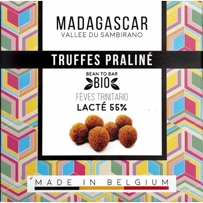 Trufe de ciocolata belgiana cu praline, artizanale, Madagascar, eco 75g, Millesime