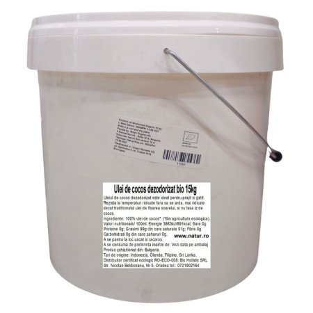 Ulei de cocos dezodorizat bio 15kg