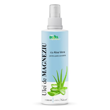 Ulei de Magneziu cu Aloe Vera, pentru piele sensibila, 200 ml, Bios Mineral Plant