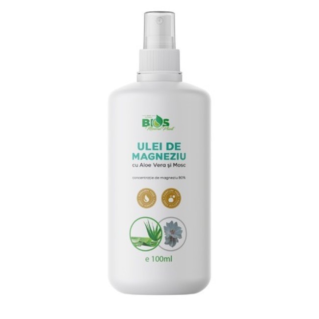 Ulei de magneziu, cu aloe vera si mosc, 100ml Bios Mineral Plant