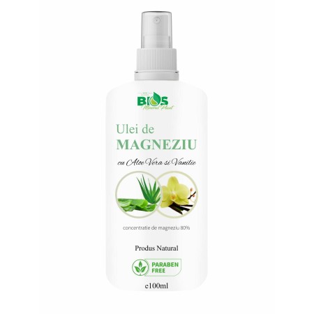 Ulei de Magneziu cu Aloe Vera si Vanilie, 100 ml Bios Mineral Plant Ulei de Magneziu cu Aloe Vera si Vanilie, 100 ml Bios Mineral Plant