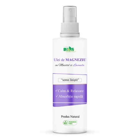 Ulei de Magneziu cu Musetel si Lavanda Somn Linistit, 200 ml Bios Mineral Plant Ulei de Magneziu cu Musetel si Lavanda Somn Linistit, 200 ml Bios Mineral Plant