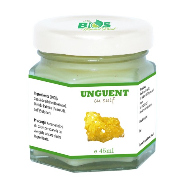 Unguent cu sulf, 45ml, Bios Mineral Plant