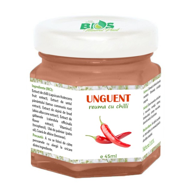 Unguent Reuma cu Chilli, 100% natural, 45 ml, Bios Mineral Plant