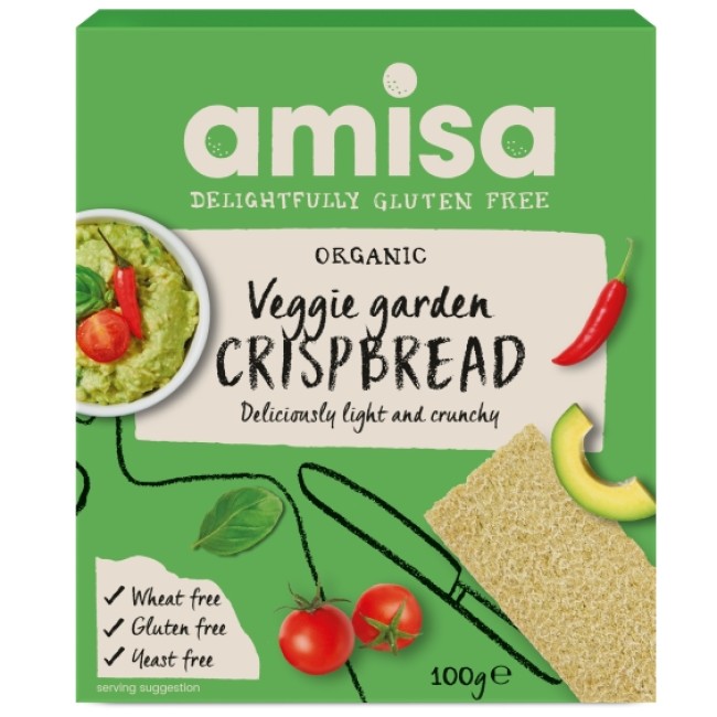 Crispbread (painici) veggie garden fara gluten bio 100g Amisa