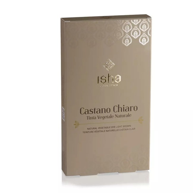 Vopsea de par naturala castaniu deschis, 100g, Isha