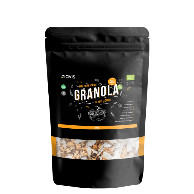 Niavis Granola cu Nuci si Cocos Ecologica/BIO 200g Niavis Granola cu Nuci si Cocos Ecologica/BIO 200g
