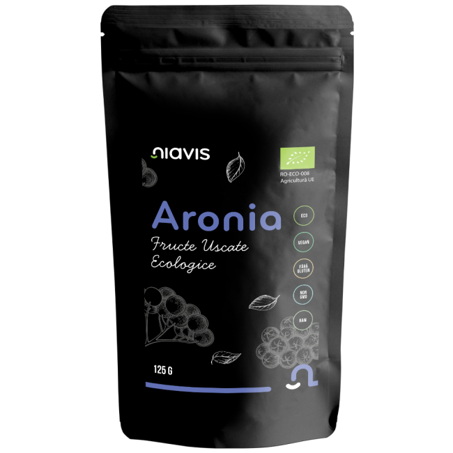 Aronia Fructe Uscate Raw Ecologice 125g