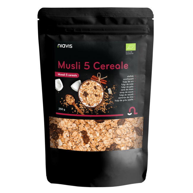 Musli 5 Cereale Ecologic 250g Musli 5 Cereale Ecologic 250g