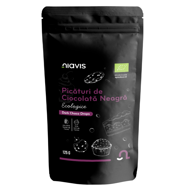 Picaturi de Ciocolata Neagra Ecologice/BIO 125g Picaturi de Ciocolata Neagra Ecologice/BIO 125g