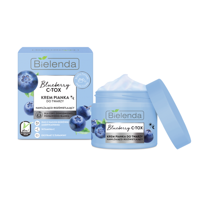 BLUEBERRY C-TOX Crema Tip Spuma Hidratanta cu Efect de Iluminare 40g BLUEBERRY C-TOX Crema Tip Spuma Hidratanta cu Efect de Iluminare 40g