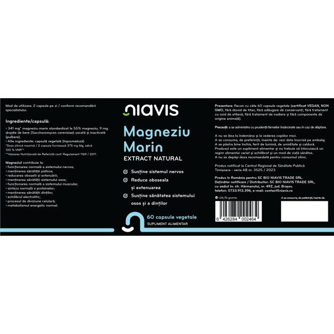 Magneziu Marin Extract Natural 60 cps Magneziu Marin Extract Natural 60 cps