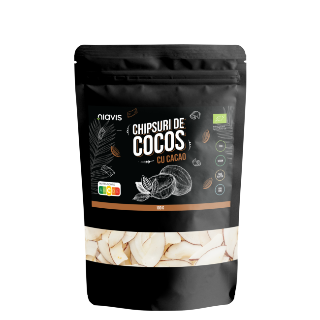 Chipsuri de Cocos cu Cacao Ecologice/Bio 100g