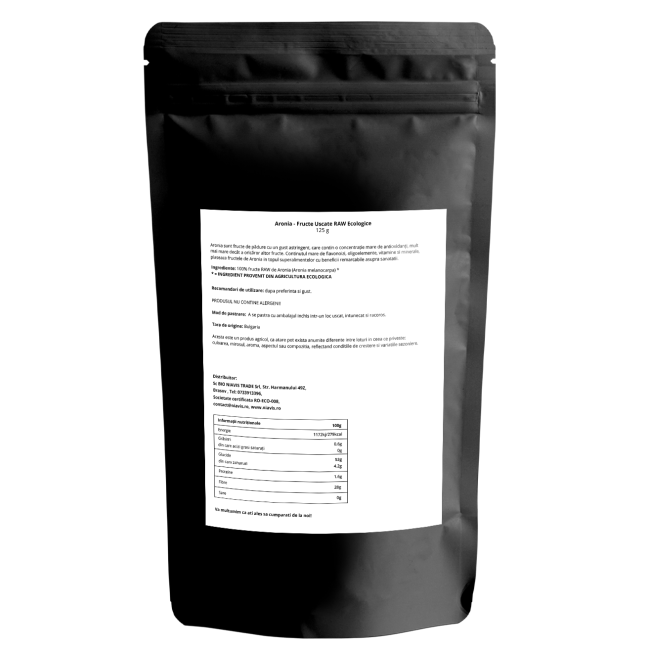 Aronia Fructe Uscate Raw Ecologice 125g Aronia Fructe Uscate Raw Ecologice 125g