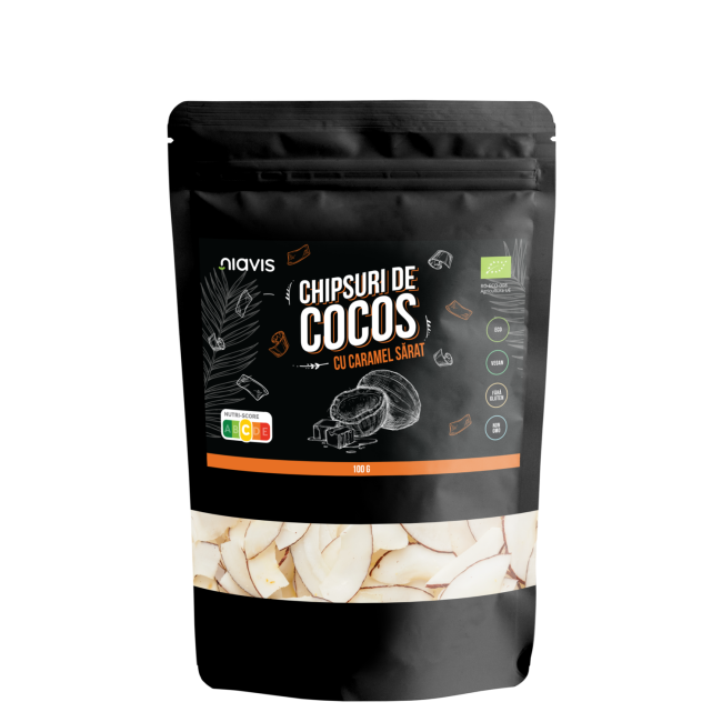 Chipsuri de Cocos cu Caramel Sarat Ecologice/BIO 100g