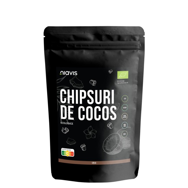 Chipsuri de Cocos RAW Ecologice 125g Chipsuri de Cocos RAW Ecologice 125g
