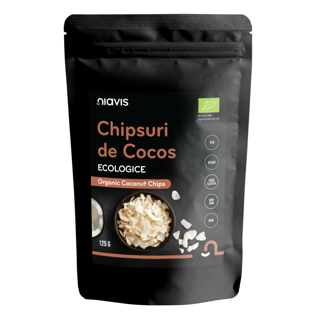 Chipsuri de Cocos RAW Ecologice 125g Chipsuri de Cocos RAW Ecologice 125g