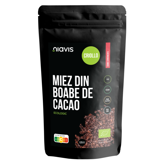 Miez din Boabe de Cacao Criollo Ecologice/BIO 125g