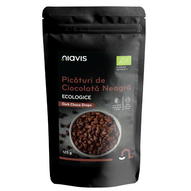 Picaturi de Ciocolata Neagra Ecologice/BIO 125g