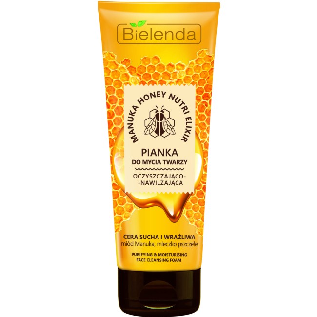 MANUKA HONEY NUTRI ELIXIR Spuma Hidratanta pentru Curatarea Fetei - Ten Uscat si Sensibil 175g MANUKA HONEY NUTRI ELIXIR Spuma Hidratanta pentru Curatarea Fetei - Ten Uscat si Sensibil 175g