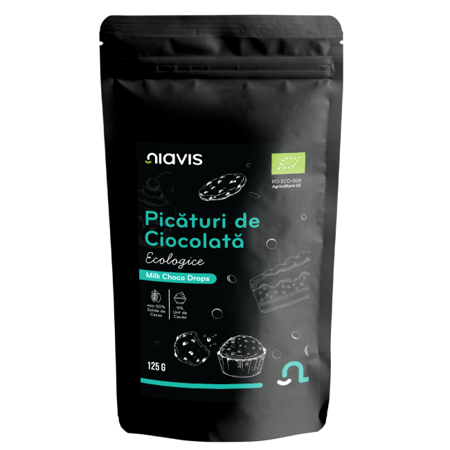 Picaturi de Ciocolata Ecologice/BIO 125g Picaturi de Ciocolata Ecologice/BIO 125g