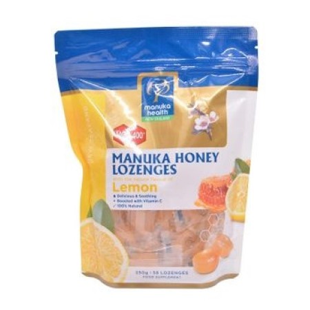 Bomboane cu Miere de Manuka MGO™ 400+ si Lamaie 250g  Bomboane cu Miere de Manuka MGO™ 400+ si Lamaie 250g