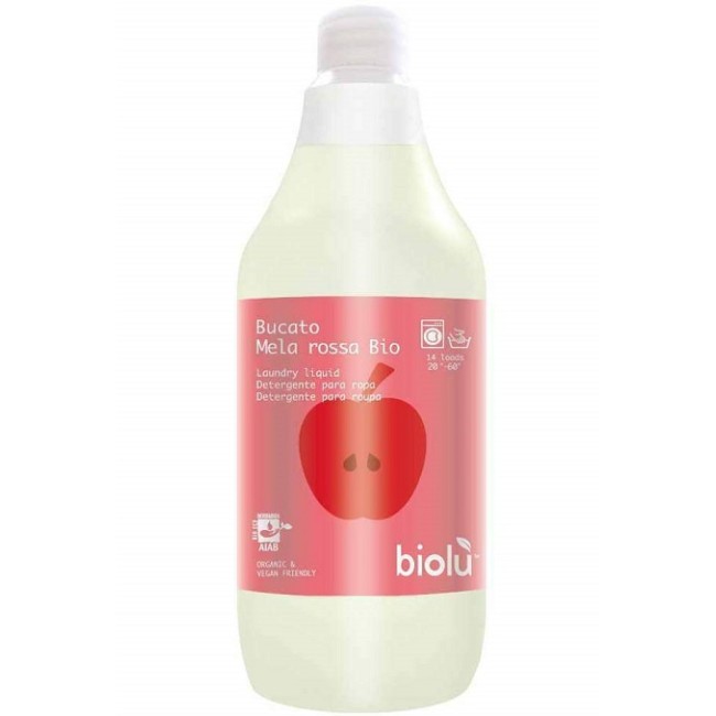 Detergent ecologic lichid pentru rufe albe si colorate - mere rosii - 1L Biolu