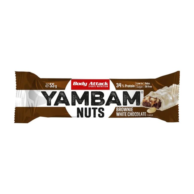 Baton YAMBAM Nuts 55g - Brownie White Chocolate Body Attack