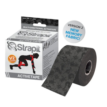 DYNAMIC ACTIVETAPE 5CM x 5M - GRI/NEGRU STRAPIT