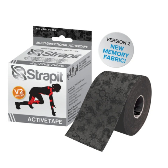 DYNAMIC ACTIVETAPE 5CM x 5M - GRI/NEGRU STRAPIT