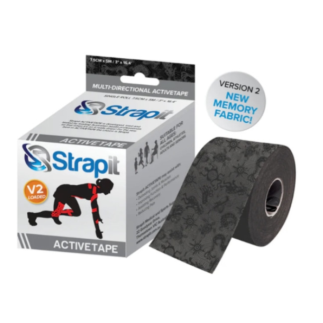 DYNAMIC ACTIVETAPE 7,5CM x 5M  - GRI/NEGRU STRAPIT