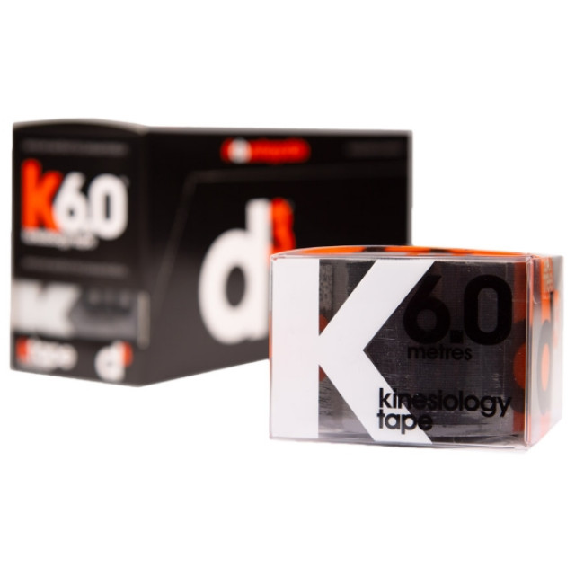 K6.0 Banda Kinesiologica Negru 5cm x 6m - d3Tape