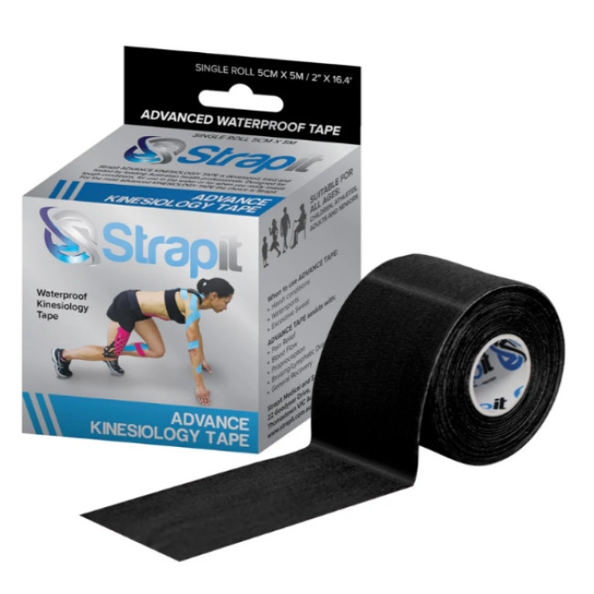Banda Kinesiologica Advance 5cm x 5m Negru - Strapit