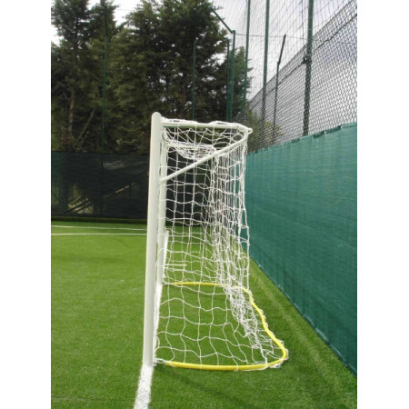 Poarta futsal otel 3x2 m, montata in manșoane, cu suporturi sudate si lant pentru plasa
