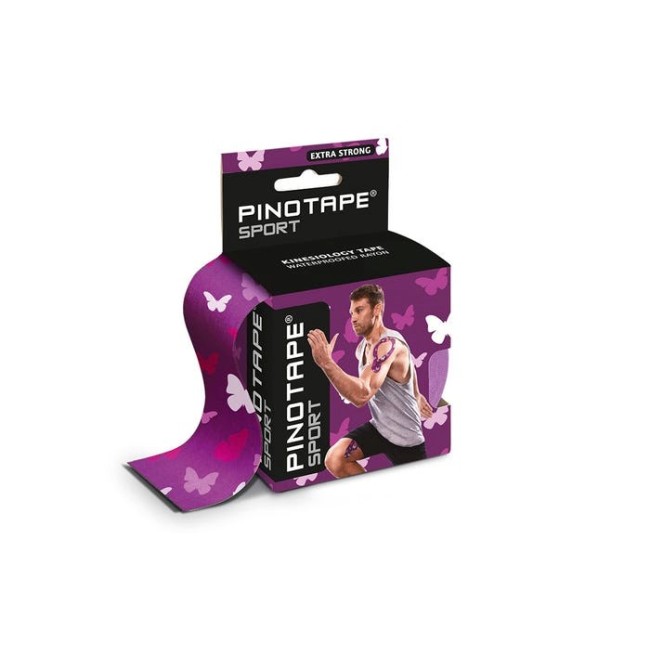 Banda Kinesio PINOTAPE® Sport - Mov cu fluturi