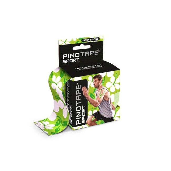 Banda Kinesio PINOTAPE® Sport - Verde cu flori