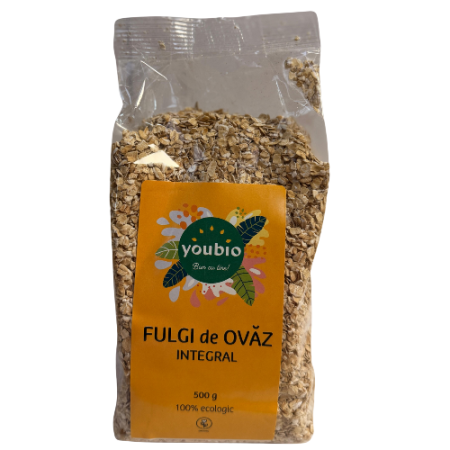 Fulgi de ovaz integral, organic 500gr, youbio