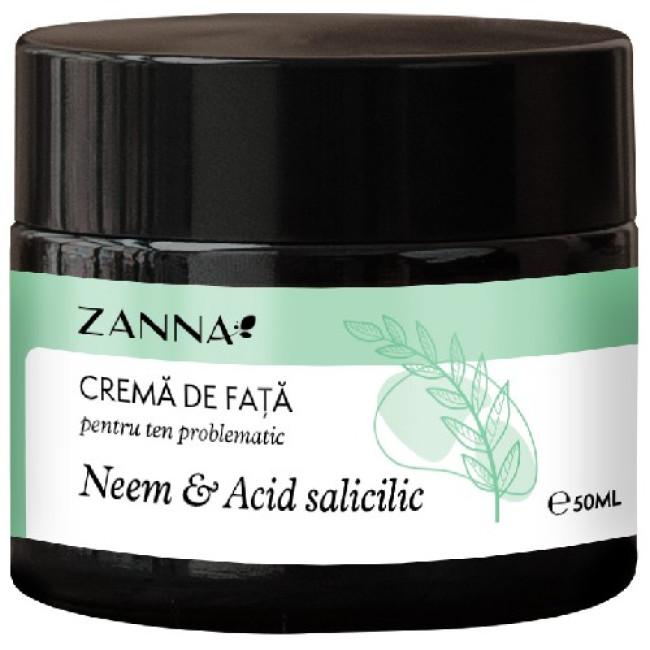 Crema pentru ten problematic cu Neem si Acid Salicilic, 50 ml, Zanna Crema pentru ten problematic cu Neem si Acid Salicilic, 50 ml, Zanna