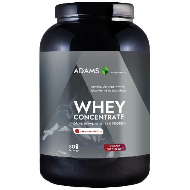 Concentrat proteic din zer (căpșuni). 908g, Adams Supplements Concentrat proteic din zer (căpșuni). 908g, Adams Supplements
