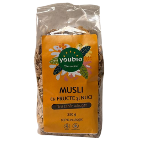 Muesli cu fructe si nuci, organic, 350gr, youbio