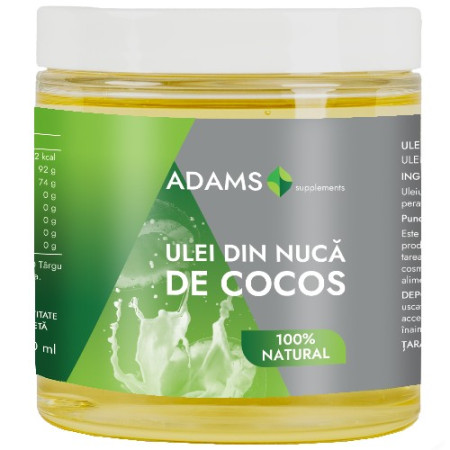 Ulei din nuca de Cocos 250ml, Adams Supplements