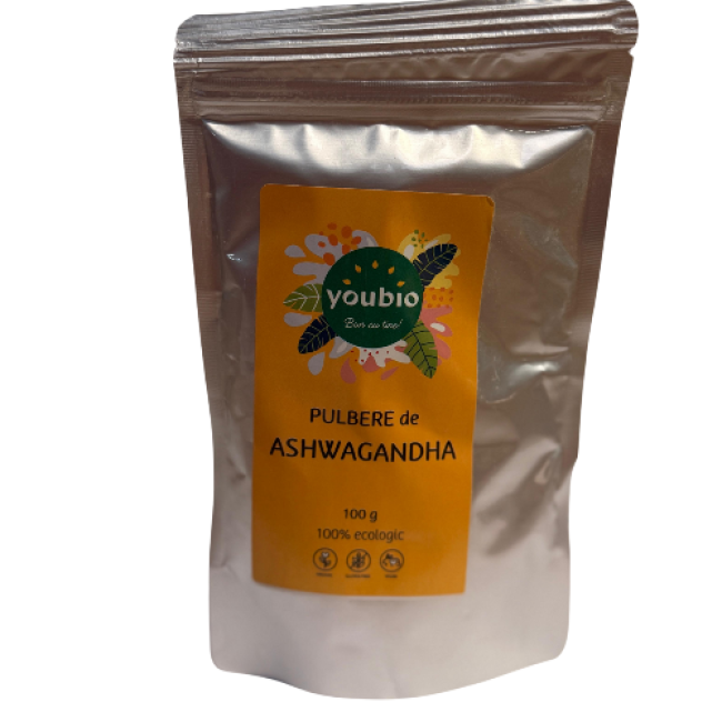 Ashwaghanda pulbere, organic, 100gr, youbio