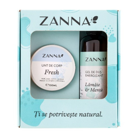 Pachet Unt de corp Fresh + Gel de dus Energizant cu Lamaie si Menta, Zanna