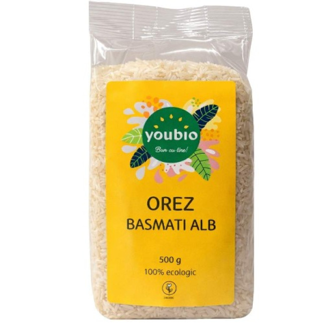 Orez basmati alb, organic, 500g, Youbio